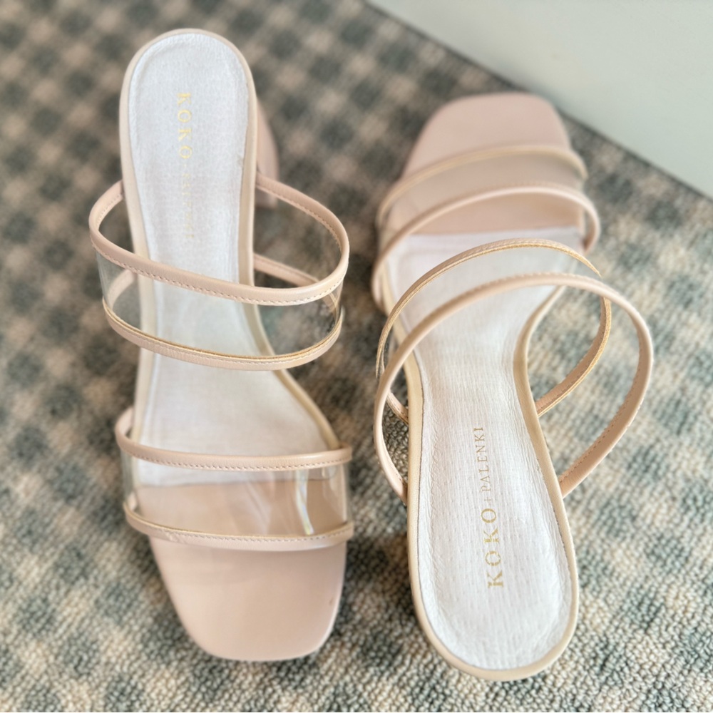 KOKO + PALENKI Ghost Nude & Clear Sandal / Mule Size 8.5 - Picture 2 of 3